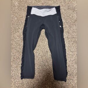 Lululemon Run Cropped Scrunched Leggings Coal/Black Size 6